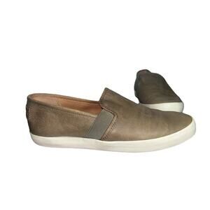 Frye Melanie Leather SlipOn Sneakers Ash taupe Gray Women’s Sz 9M Casual Comfort